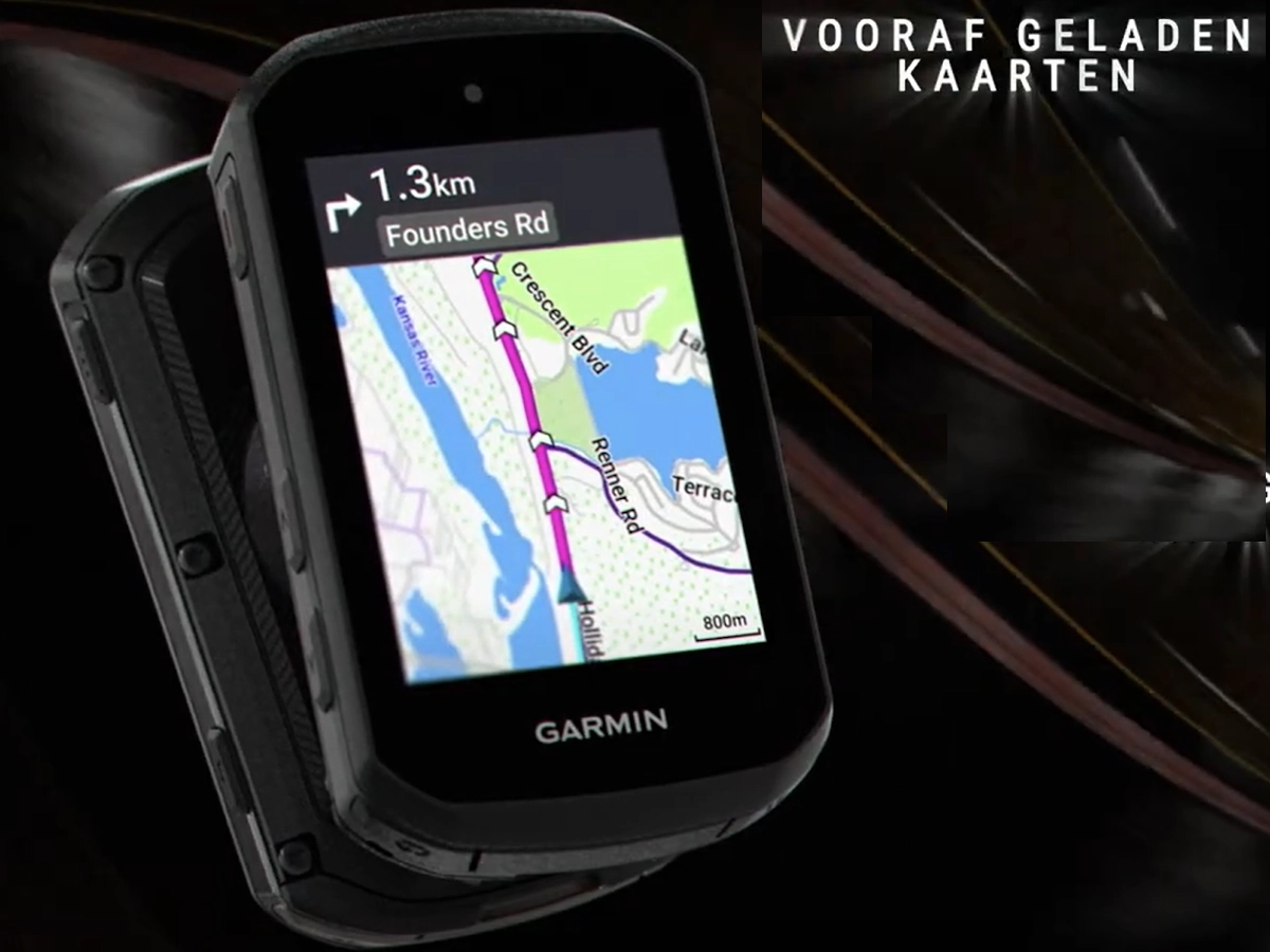 Navigatie scherm Garmin Edge 550 in gebruik