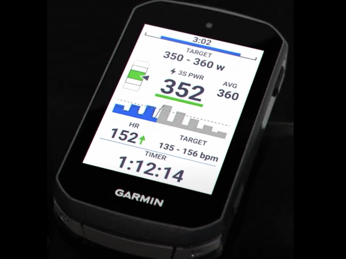 Garmin Edge 550 met vermogensgegevens tijdens training