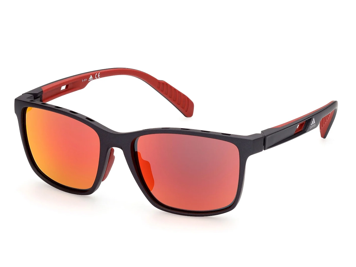 Geslepen Adidas SP00035 rood zwart sportbril op sterkte