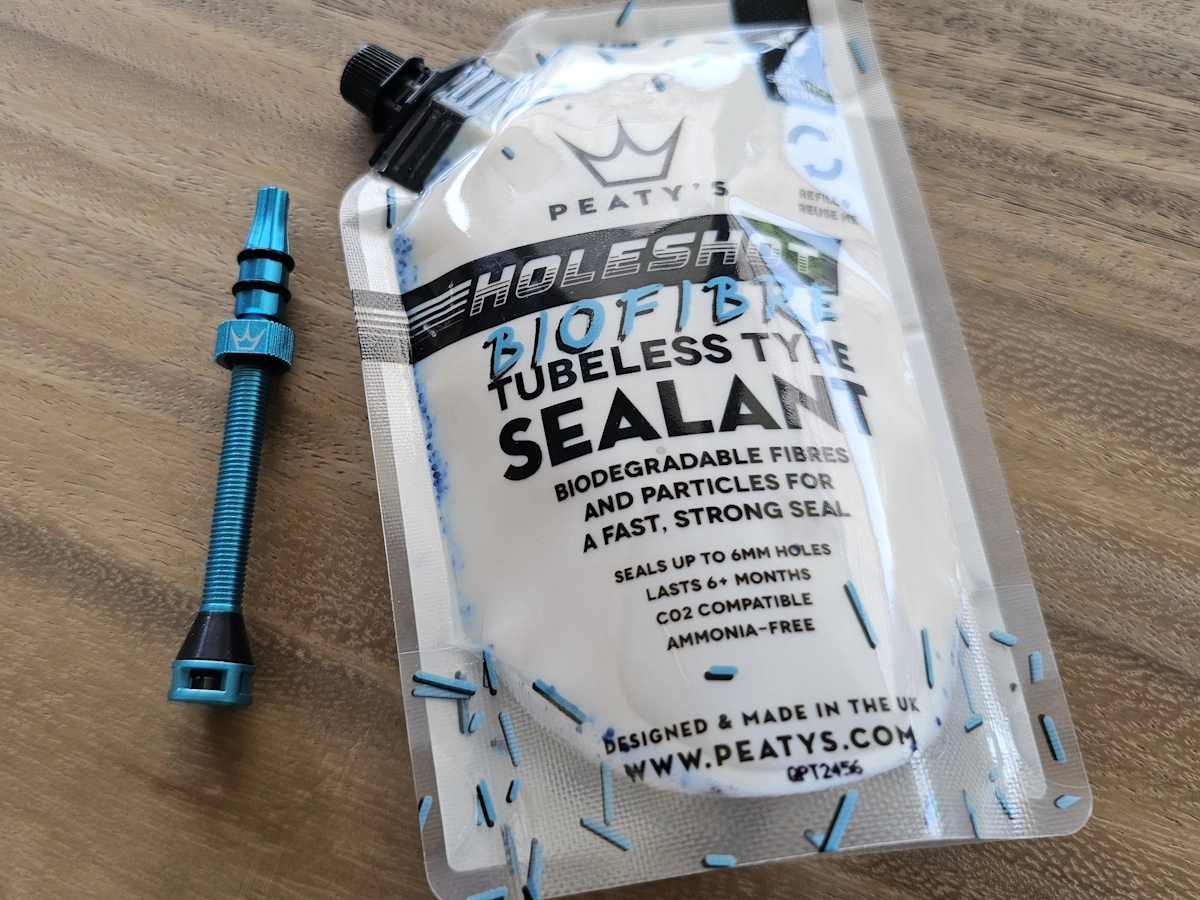 Peaty's sealant tijdens de test