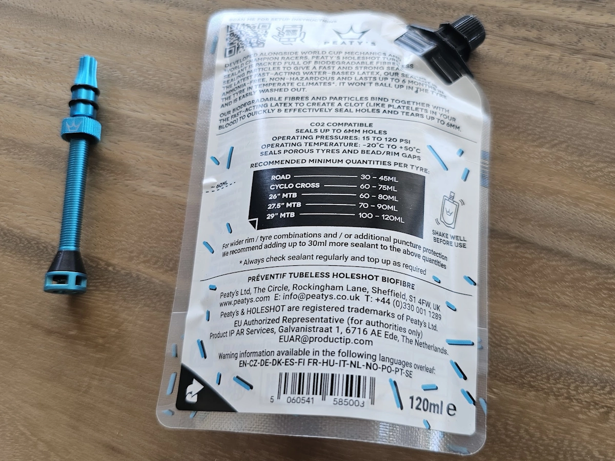 Peaty's tubeless ventielen en sealant tijdens mijn test