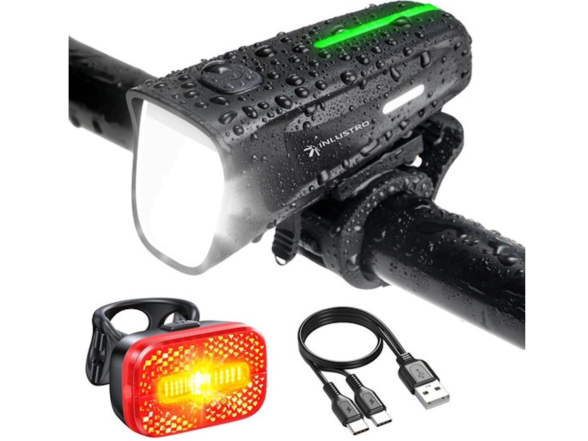 Inlustro USB oplaadbare fietsverlichting betaalbare set