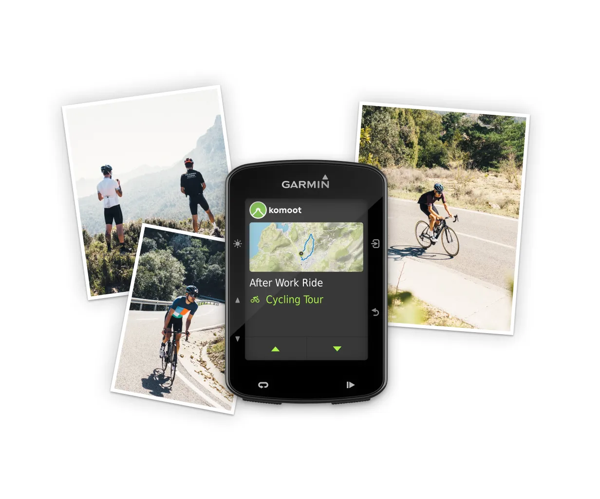 Komoot route naar fietsnavigatie van Garmin foto