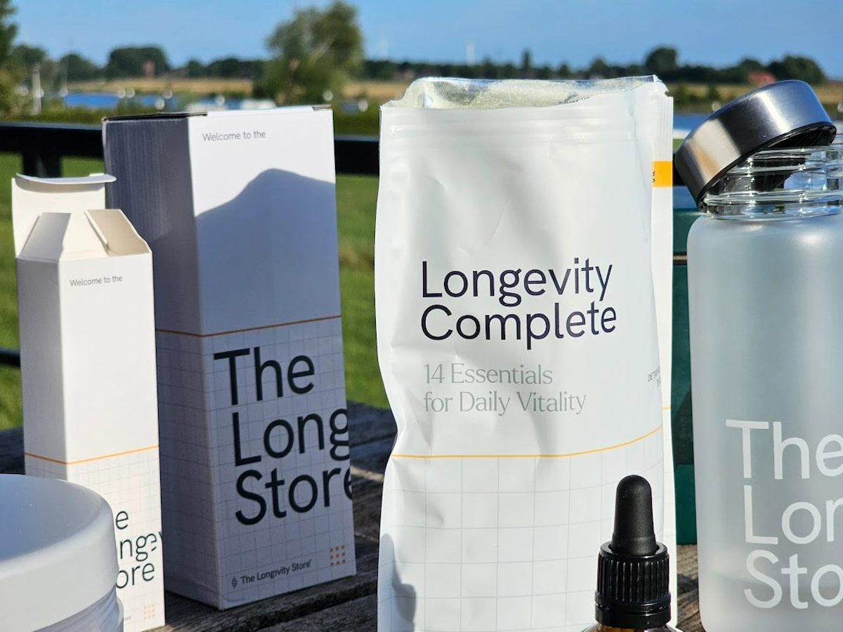 Alle supplementen van The Longevity Store overzichtelijk naast elkaar